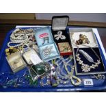 A Mixed Lot of Assorted Costume Jewellery, including 9ct gold brooches (damages), further