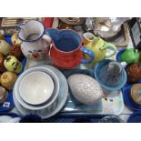 Pottery Pitchers, Burleigh Chintz basins, "La Pintade" pottery stylised model and other art