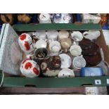 A Pair of Staffordshire Style Spaniel Dogs, ginger jar, commemorative mugs, etc:- One Box