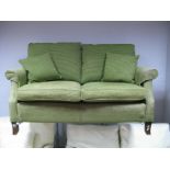 A Duresta Two Seater Settee, in a green corduroy type fabric.