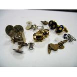 Sporrong & Co Swedish Gent's Cufflinks, tigers eye inset cufflinks, etc.