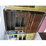 An XVIII Century Style Dresser, with a dentil cornice, two open shelves, arched cupboard doors, base