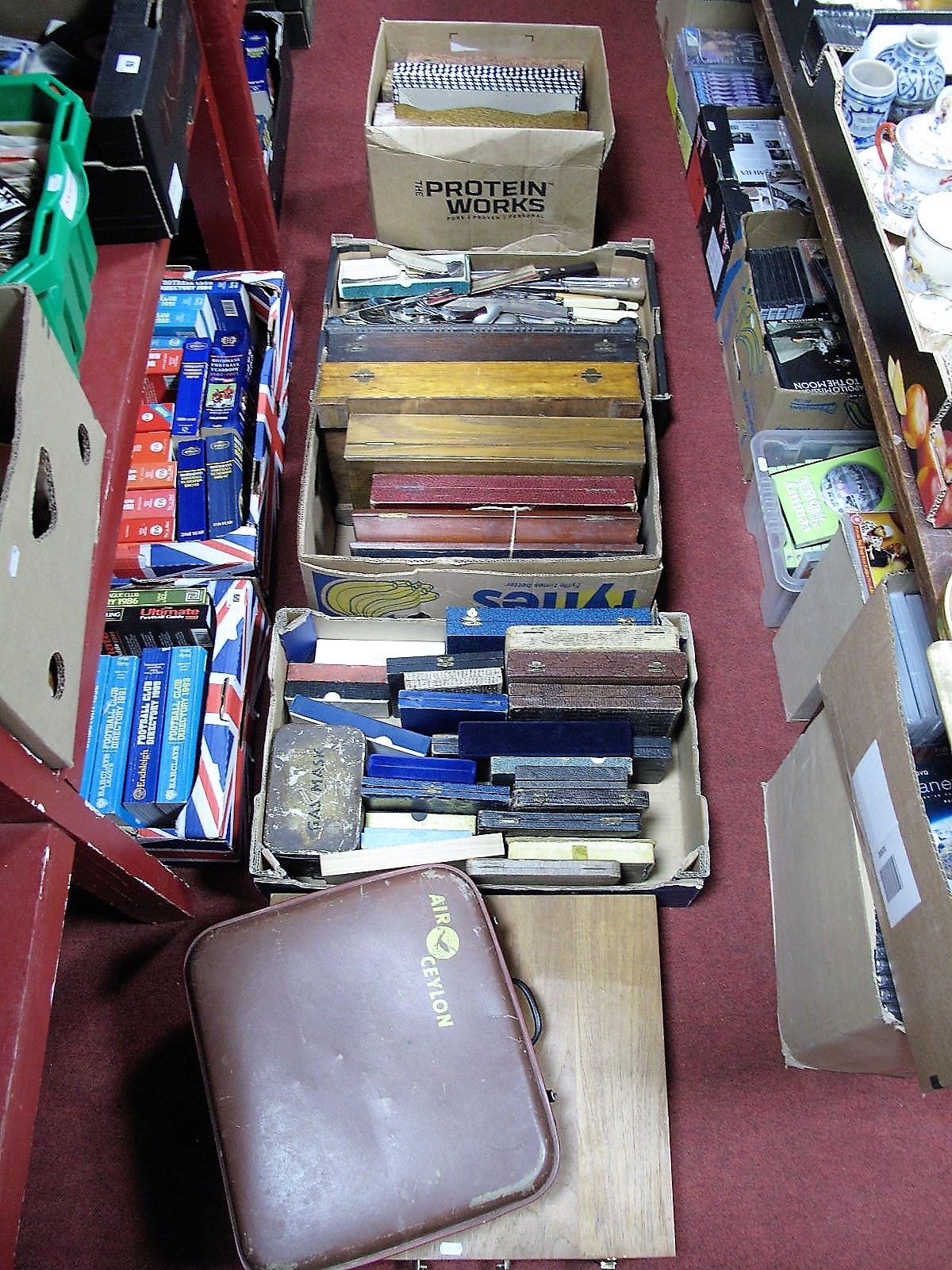 A Quantity of Cased and Loose Cutlery, including two piece carving set, napkin rings, etc;