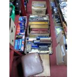 A Quantity of Cased and Loose Cutlery, including two piece carving set, napkin rings, etc;