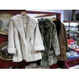 A 'County Coats' Leather Sheepskin Coat, Glenn Models acrylic coat, a mink effect jacket. (3)