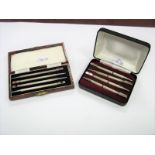 A Set of Four Bridge Pencils, stamped "Sterling Silver"; together with another set. (2)