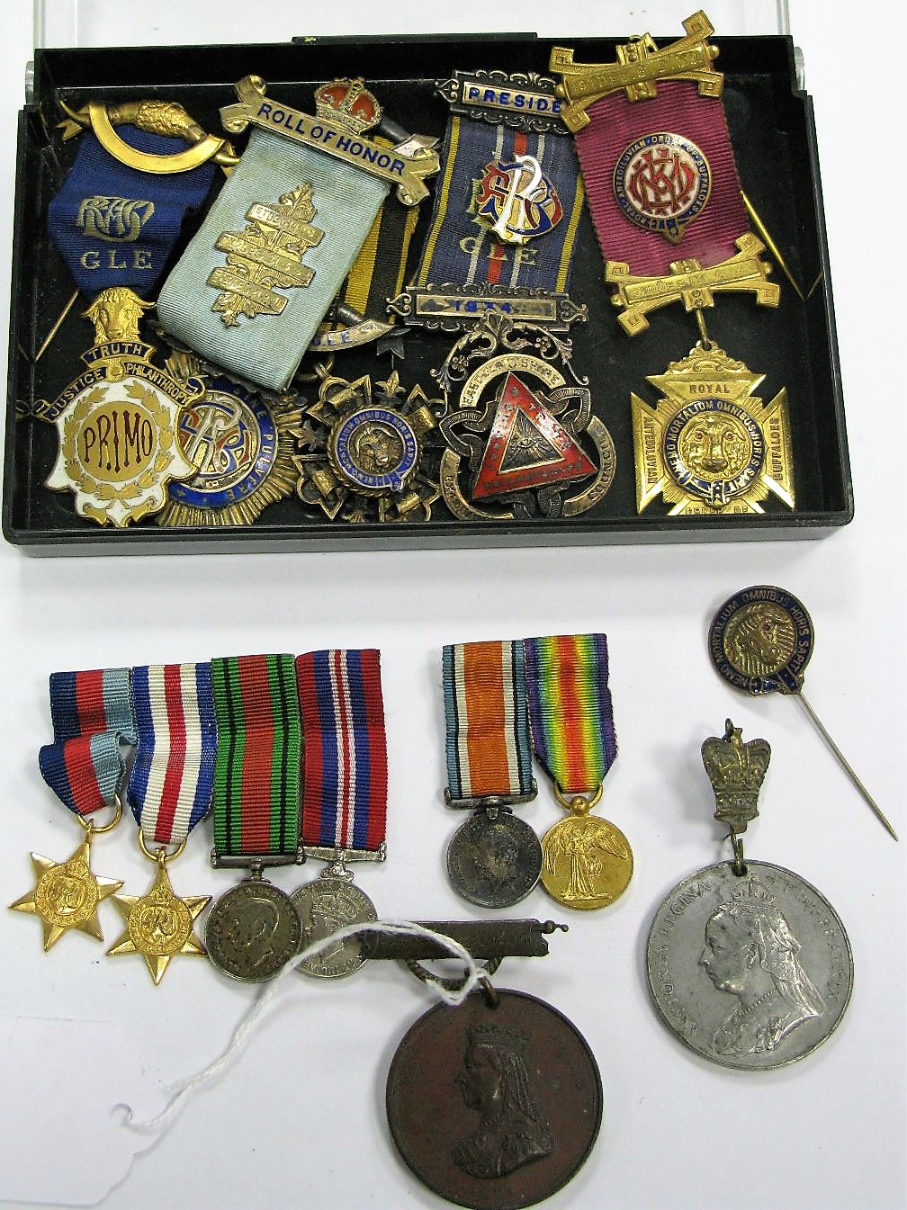 Hallmarked Silver Gilt and Other RAOB Medallion Pendants, medal miniatures.