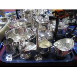 A Quantity of Electroplated Wares, including a four piece tea service with gadrooned lower body,