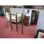 Three Gilt Framed Rectangular Wall Mirrors, another unframed. (4)