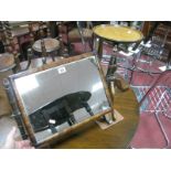 A XIX Century Mahogany Rectangular Dressing Table Mirror, on turned supports, a wine table with