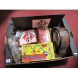 Monopoly, Lotto, and Other Games, Smiths Westminster Chimes Mantel clock, etc:- One Box