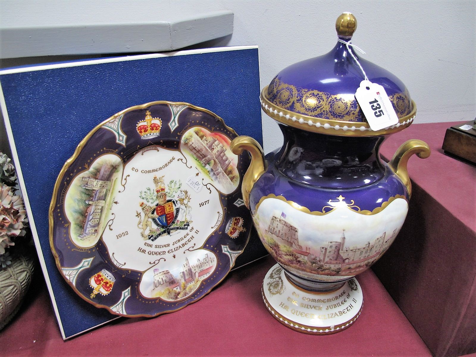 A Longton Hall Silver Jubilee Collection "The Royal Windsor Vase", 9/50, with certificate;