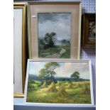 W. Ashton Wheatsheaf, Oil on Board, 29 x 44cm, signed lower right, figures on a country park,