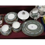 A Wedgwood "Asia" Pattern Dinner Service, comprising two graduated oval meat plates, eight dinner