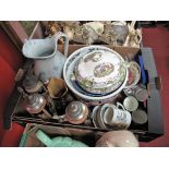 Musical Tankards, wash jug, Spode tureen, other ceramics:- One Box