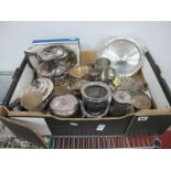 A Mixed Lot of Assorted Plated Ware, including four piece teaset, shell offering dish, muffin