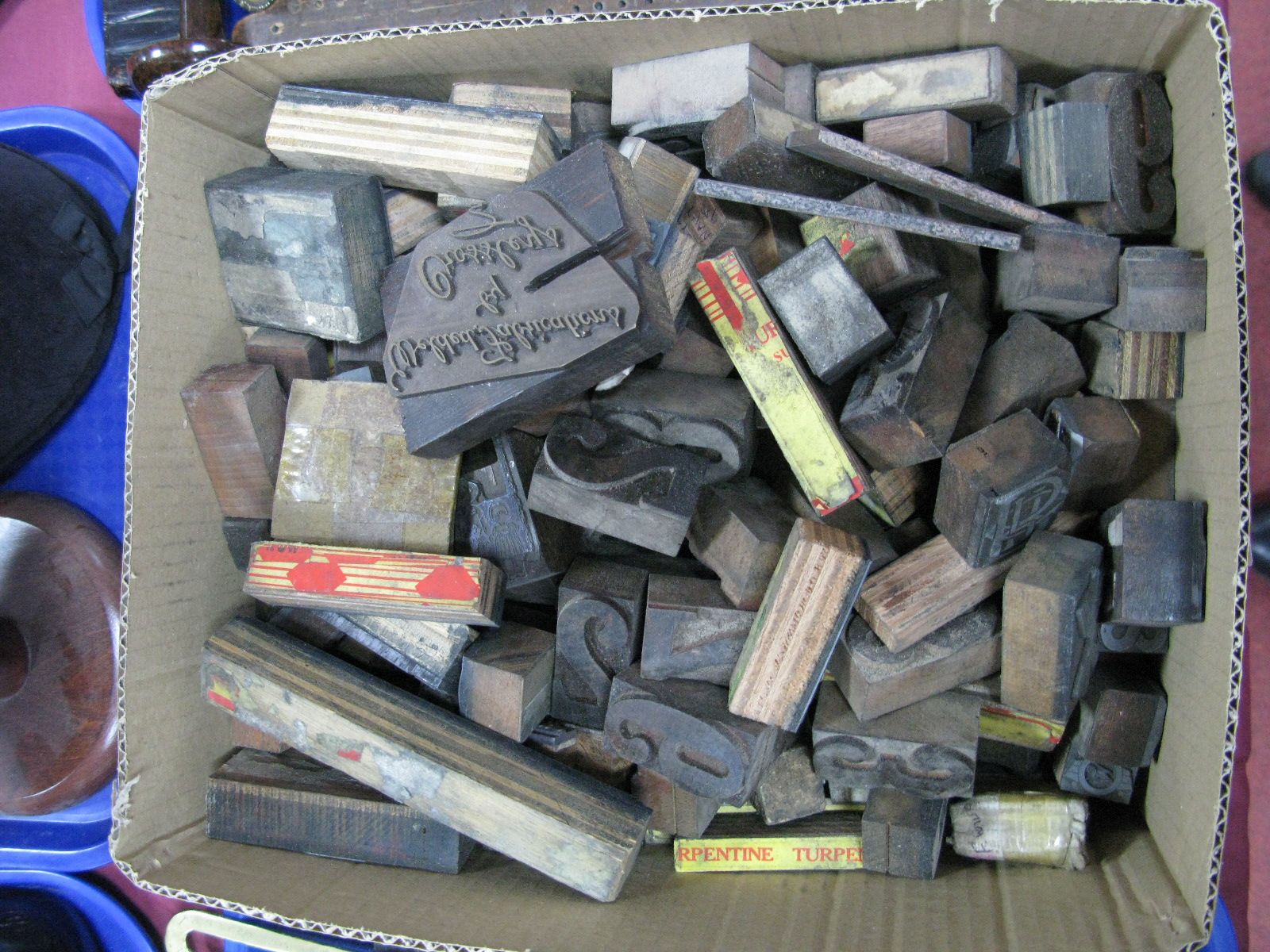 A Quantity of Early XX Century and Later Printing Blocks, (wooden and engraved metal):- One Box