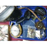 Swift 10 x 50 Binoculars, Cracknell Doncaster Horseshoe Barometer, coinage ethnic plaster heads,