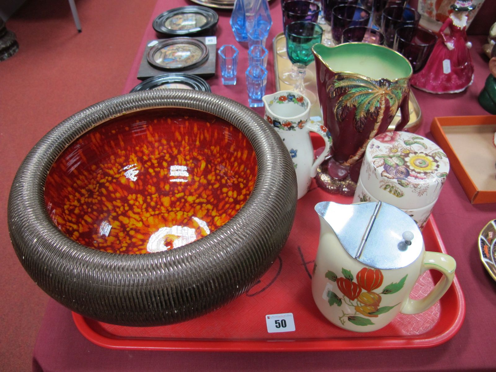 A Large Poole Pottery 'Furnace Bowl', designed by Alan White, circa 2002, diameter 30cm, and Doulton