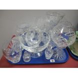 Lead Crystal Glass Ware, candle lamps, waisted vase, basket vases, jar and cover, scent bottles,