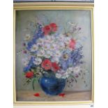 Schwetter, Oil on Canvas, floral study, signed lower right, label verso, 60 x 50cm.