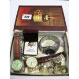 Wristwatches, gent's watch bracelet, buttons, earrings, etc.