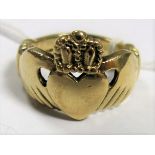 A 9ct Gold Claddagh Ring.