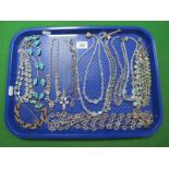 Diamanté Necklaces, crystal beads, etc:- One Tray