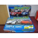 Two Boxed Modern Scalextric Sets, 1:32 scale #C1284 McLaren MP4-12C, #C1210 Mini Cooper Super Street