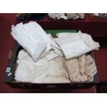 White Linen, including embroidered, crocheted, tatted etc:- One Box