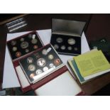 1998 and 2002 GB Coin Sets, each in deluxe red cushioned case and a 1975 British Virgin Island Proof