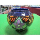 A Moorcroft Pottery "Monarch Butterfly" Vase, designed by Emma Bossons, shape 402/4, numbered