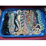 A Mixed Lot of Assorted Vintage and Other Bead Necklaces:- One Tray