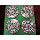Four Royal Crown Derby Imari Pattern Cabinet Plates, date code for 1983, all 1128 2nd quality,