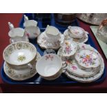 Royal Crown Derby 'Derby Posies' Jugs, saucers, tea strainer on stand, tea plates, etc; together