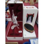 Swarovski Crystal Masquarade Figure of Pierrot, in original fitted case, with plinth.