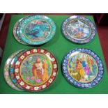 Wedgwood: The Legend of King Arthur Plates, 1 to 8 from the series, boxed with certificates.