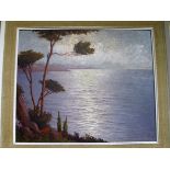 J. André, Moonlit Continental Coastal Scene, 49.5 x 59.5cm, signed lower left.