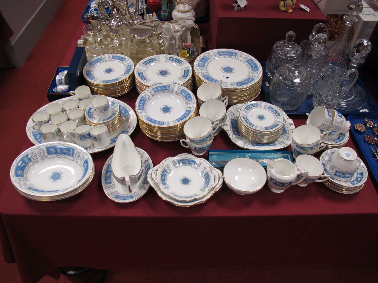 An Extensive Coalport "Revelry" Dinner, Tea, and Coffee Service, twelve setting, (approximately