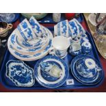 George Jones Crescent Dragon Pattern Tea Cups and Saucers, together with matching plates, Adderley