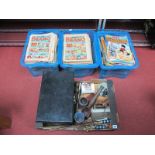 A Three Drawer Chest, souvenir daggers, cribbage boards, cased vintage darts, 1980's Beano comics,