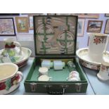 A Mid XX Century Brexton Picnic Set, fitted with four cups, saucers and side plates, "7668", in