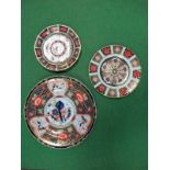 A Royal Crown Derby 1128 Side Plate, 16cm diameter, (2nd quality), similar saucer and earlier