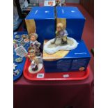 Three Boxed M. J. Hummel Figures, including 'Extra Extra' (1720), 'Seasons Best' and Carnival (3):-