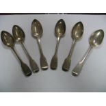 A Set of Four Provincial Hallmarked Silver Fiddle Pattern Spoons, James Barber & William Whitwell,