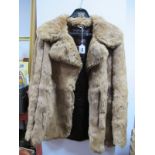 Brown Three Quarter Length Coney Fur Coat.