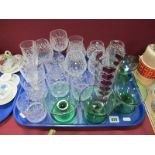 Whisky Glasses, brandy glasses, sundae dishes, etc:- One Tray