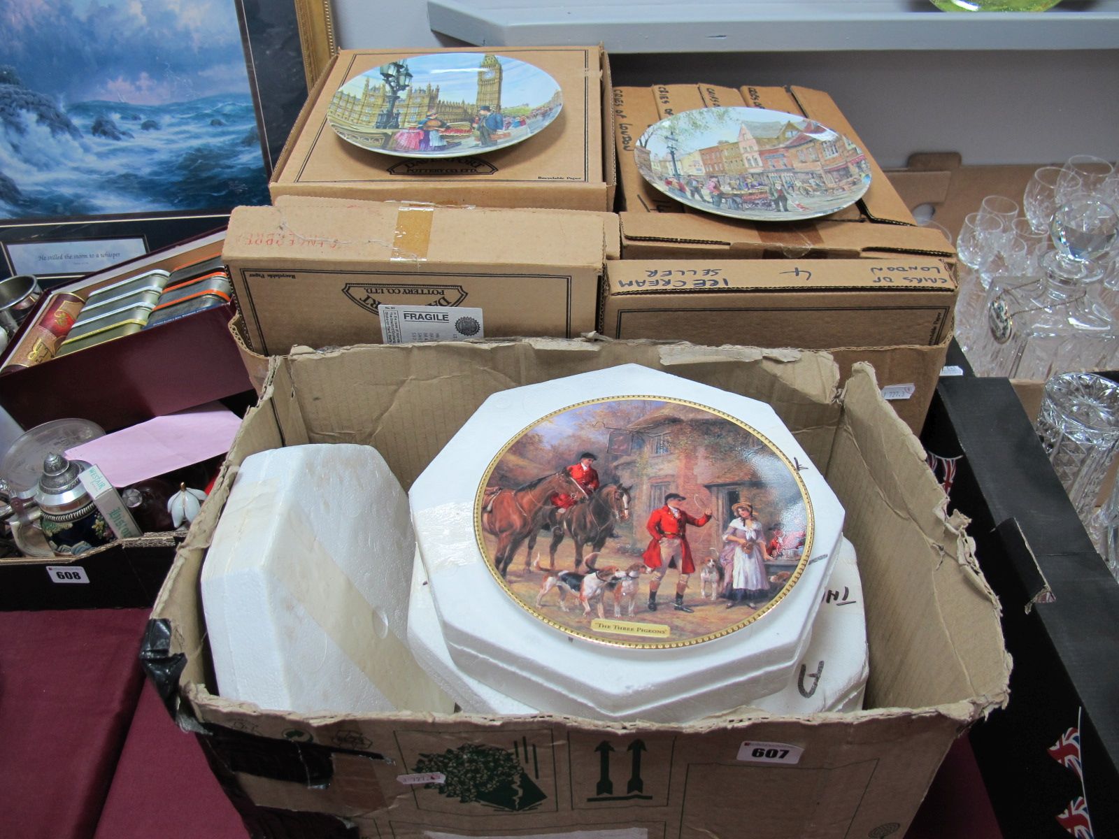 Fourteen Davenport Collectors Plates from "The Cries of London" Series, (all boxed with