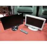 A Philips 22" LED 227E Flatscreen Monitor and a Panasonic Viera 18" in white. (2)