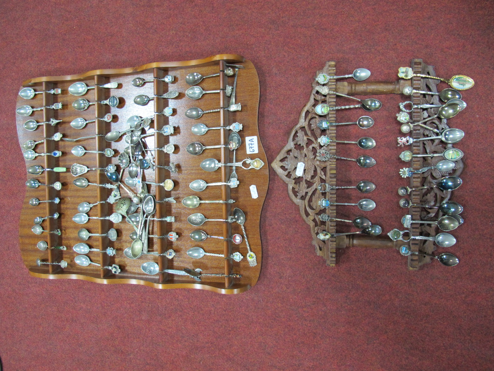 A Quantity of Presentation Spoons and two display racks.